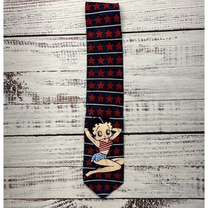 1996 Betty Boop All-American RM STYLE American Flag Neck Tie
